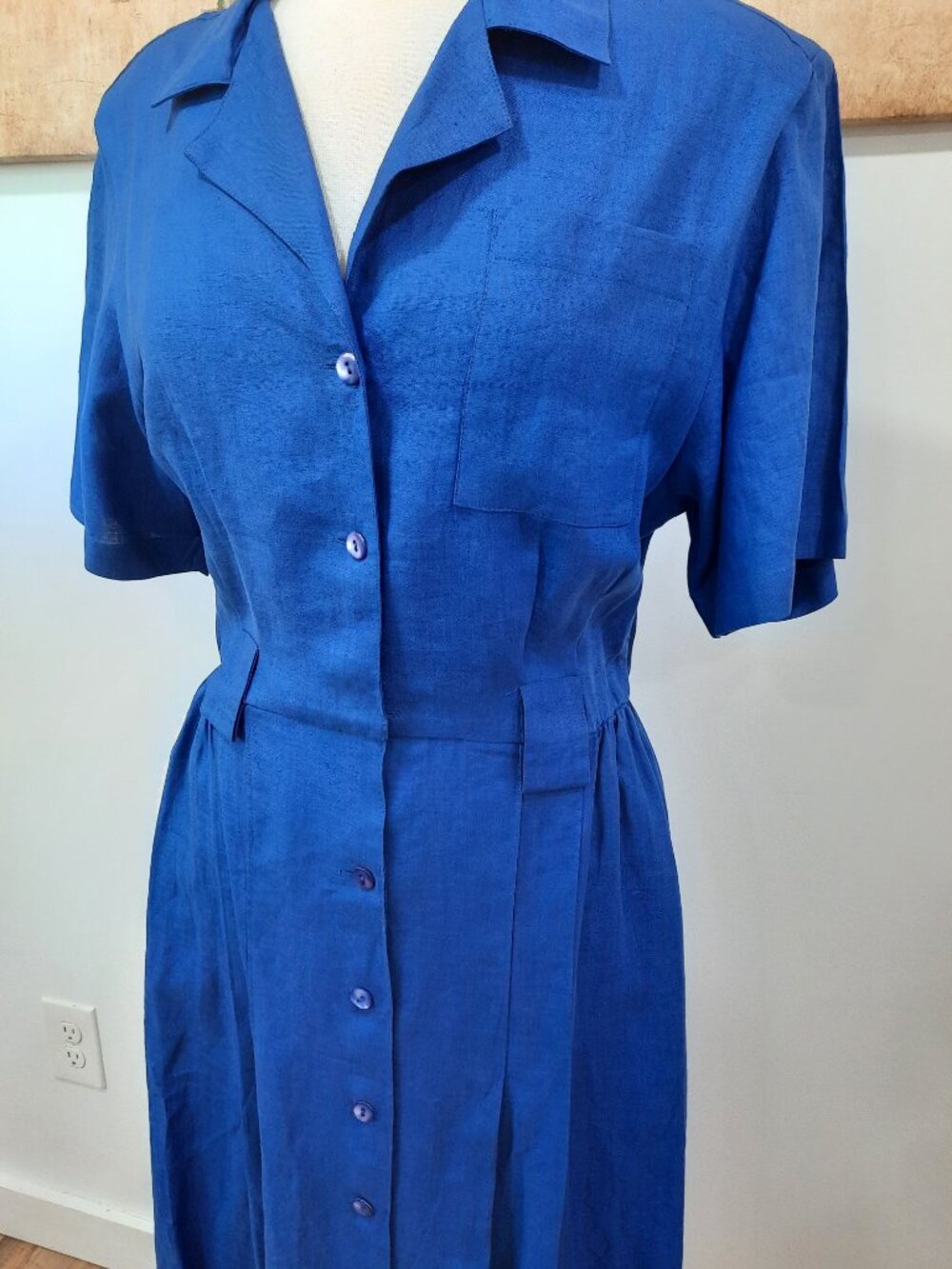 Vtg 90s linen dress w/ belt - Nordstrom brand - Picture 7 of 16